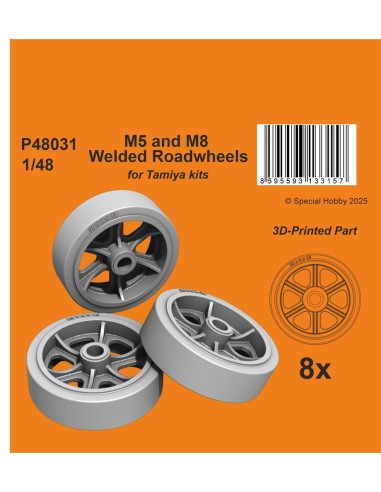 M5 and M8 Welded Roadwheels for Tamiya 