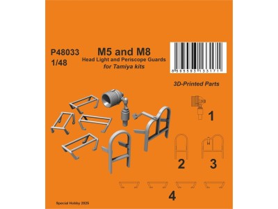 M5 and M8 Head Light and Periscope Guards for Tamiya 