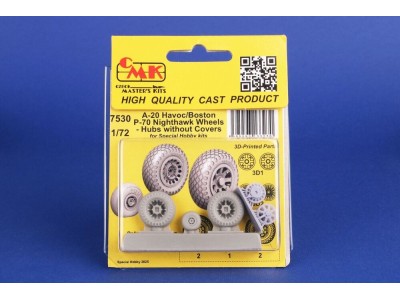 A-20 Havoc/Boston/ P-70 Nighthawk Wheels/ Hubs without Covers for Special Hobby 