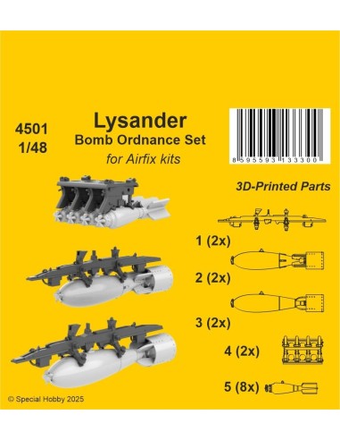 Lysander Bomb Ordnance Set for Airfix 