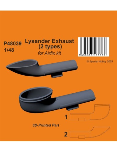 Lysander Exhaust (2 types) for Airfix 