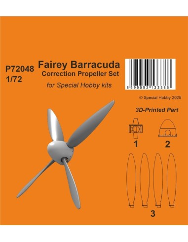 Fairey Barracuda Correction Propeller Set for Special Hobby 