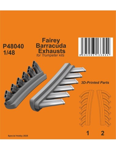 Fairey Barracuda Exhausts for Trumpeter 