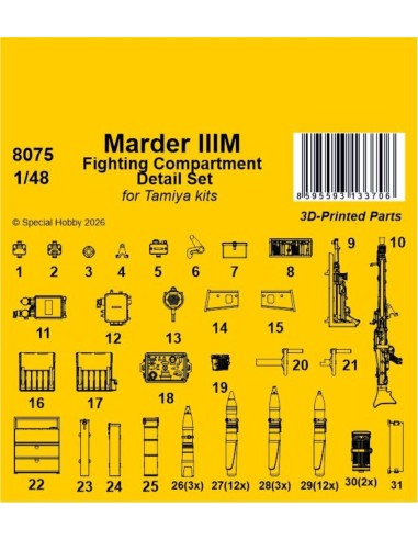 Marder IIIM Fighting Compartment Detail Set for Tamiya 