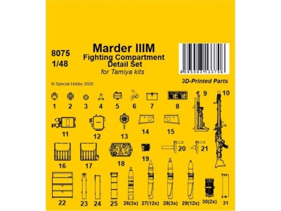 Marder IIIM Fighting Compartment Detail Set for Tamiya 