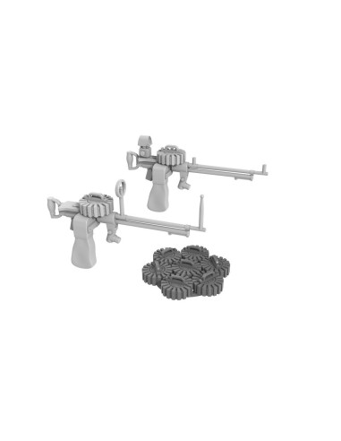 Lewis machine gun (two - with ring/bead and reflector gun sights) for Airfix 