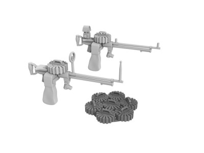Lewis machine gun (two - with ring/bead and reflector gun sights) for Airfix 