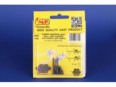 Lewis machine gun (two - with ring/bead and reflector gun sights) for Airfix 