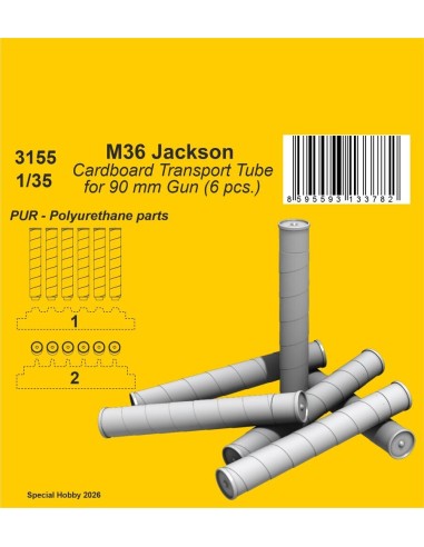 M36 Jackson Cardboard Transport Tube for 90 mm Gun (6 pcs.) 