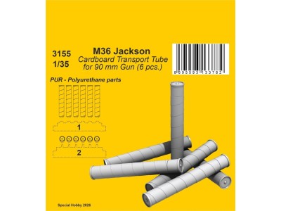 M36 Jackson Cardboard Transport Tube for 90 mm Gun (6 pcs.) 