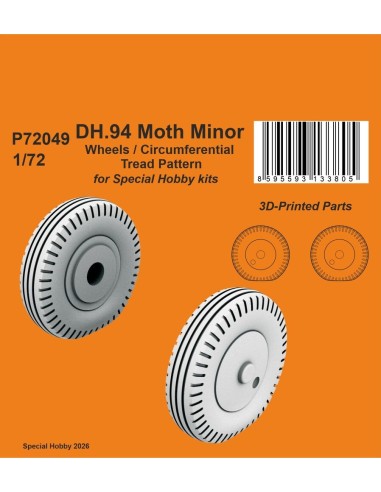 DH.94 Moth Minor Wheels / Circumferential Tread Pattern for Special Hobby 