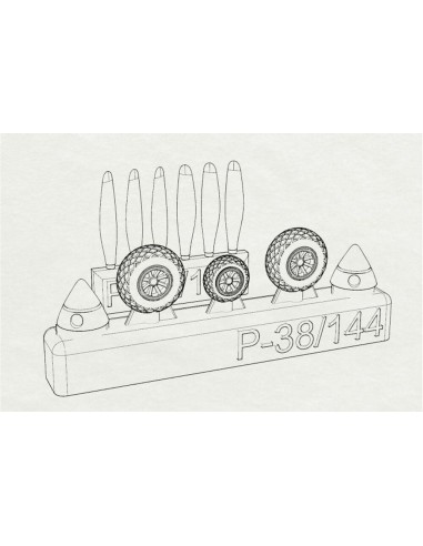 P-38 Wheels -proppelers (Fujimi kit) 