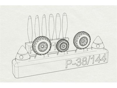 P-38 Wheels -proppelers (Fujimi kit) 