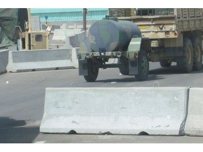 Modern concrete road barriers 