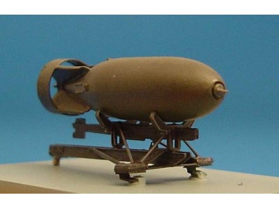 British 500lb bomb with bomb rack 