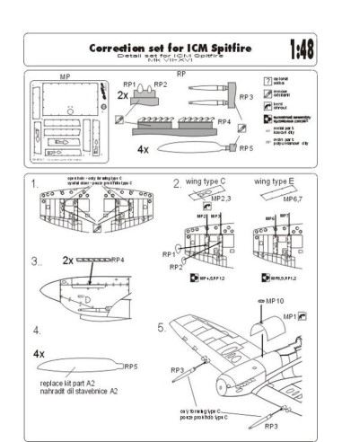 Correction set for ICM Spitfire 