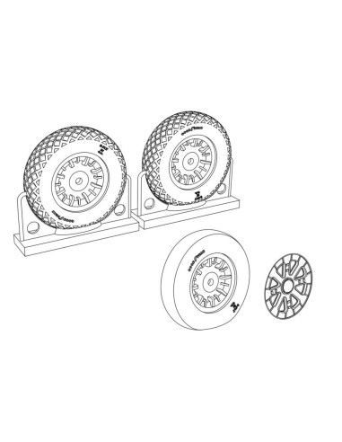 F4U Corsair Diamond Thread Wheels set 