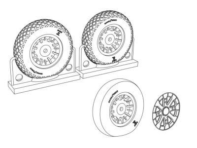 F4U Corsair Diamond Thread Wheels set 