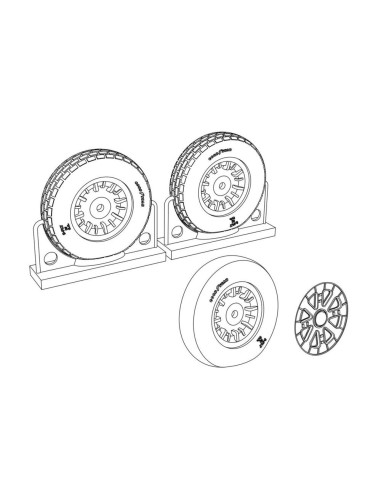 F4U Corsair Block Thread Wheels set 