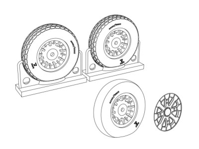 F4U Corsair Block Thread Wheels set 