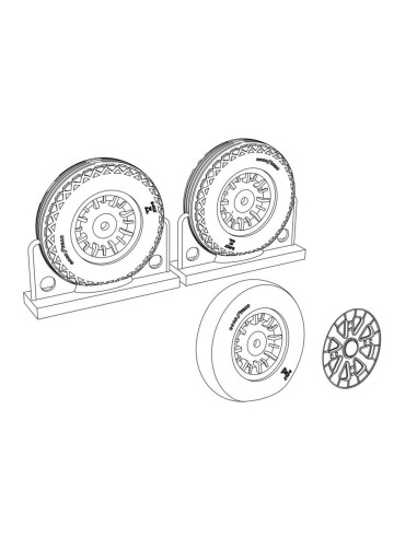 F4U Corsair Ribbed-Diamond Thread Wheels set 