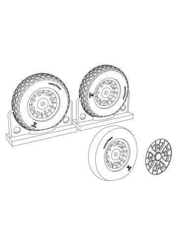 F4U Corsair Cross Thread Wheels set 