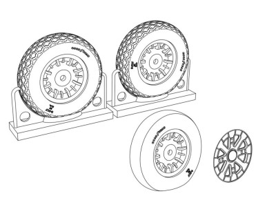 F4U Corsair Cross Thread Wheels set 