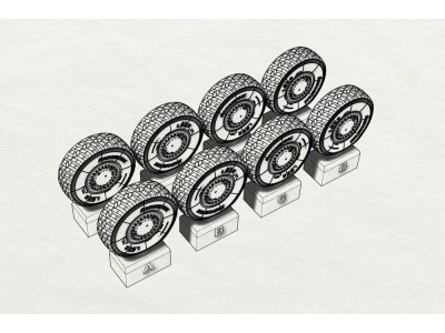 JGSDF Type 16 Wheels (Aoshima kit) 
