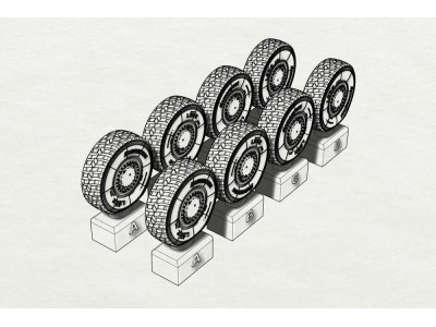 JGSDF Type 16 Wheels (Tamiya kit) 