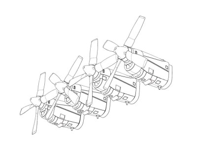 C-130 E-H engine set (Italeri kit) 