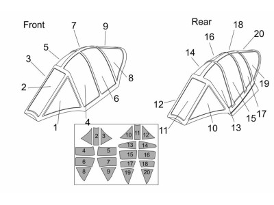 Ohka MXY7-K1 KAI two seats Canopy mask (Brengun kit) 
