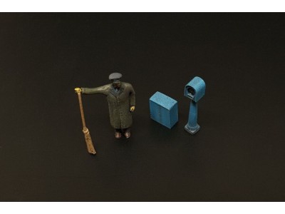 Street sweeper and parking meter 