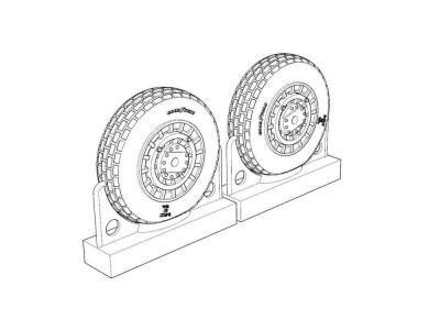 F4U Corsair Block Thread Wheels set 