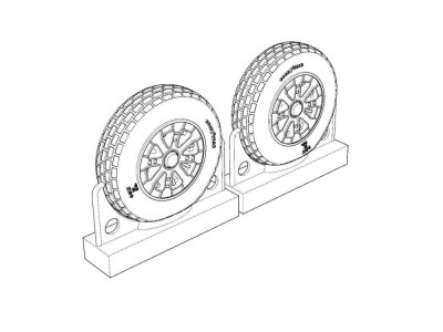 F4U Corsair Block Thread Wheels set 