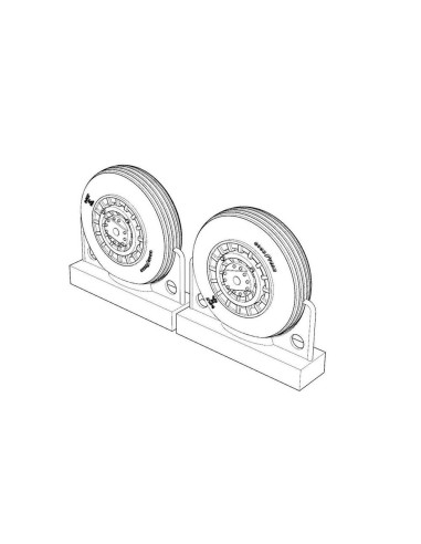 F4U Corsair Ribbed Thread Wheels set 