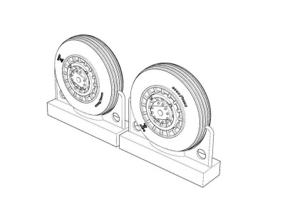 F4U Corsair Ribbed Thread Wheels set 