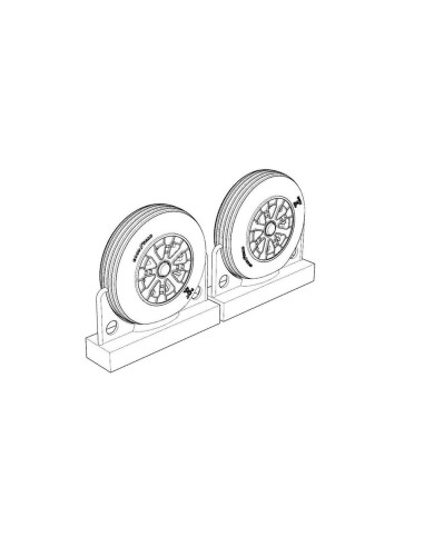 F4U Corsair Ribbed Thread Wheels set 