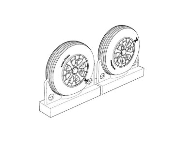F4U Corsair Ribbed Thread Wheels set 