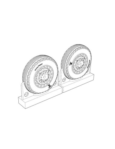 F4U Corsair Ribbed-Diamond Thread Wheels set 