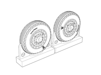 F4U Corsair Ribbed-Diamond Thread Wheels set 