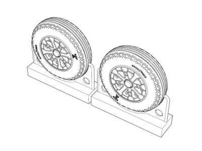 F4U Corsair Ribbed-Diamond Thread Wheels set 