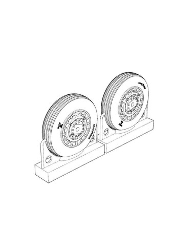 F4U Corsair Late Ribbed Thread (late '50s) Wheels set 