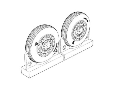 F4U Corsair Late Ribbed Thread (late '50s) Wheels set 