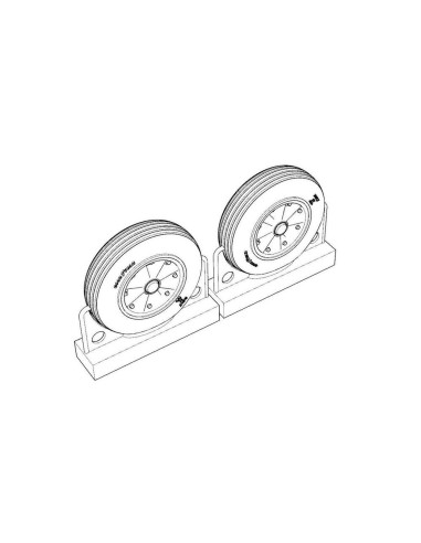 F4U Corsair Late Ribbed Thread (late '50s) Wheels set 