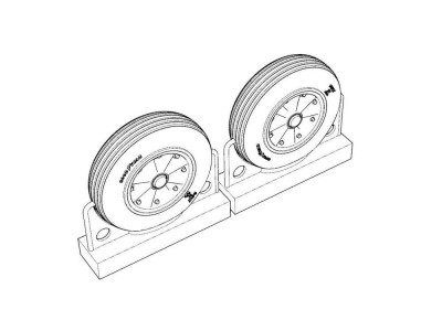 F4U Corsair Late Ribbed Thread (late '50s) Wheels set 