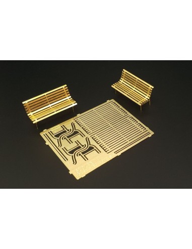 Slatted park bench (2sets) 