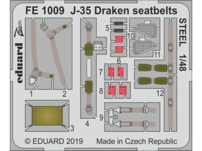 J-35 Draken seatbelts STEEL for Hasegawa 