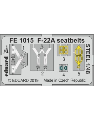 F-22A seatbelts STEEL for Hasegawa 