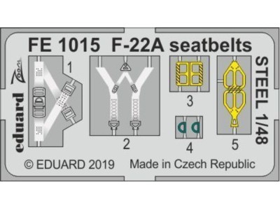 F-22A seatbelts STEEL for Hasegawa 