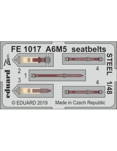 A6M5 seatbelts STEEL for Tamiya 